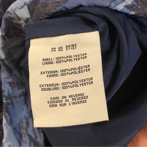 Levi's Men's Lightweight Hooded Popover Jacket, Light Blue Palm Print Size XXL - Picture 10 of 11